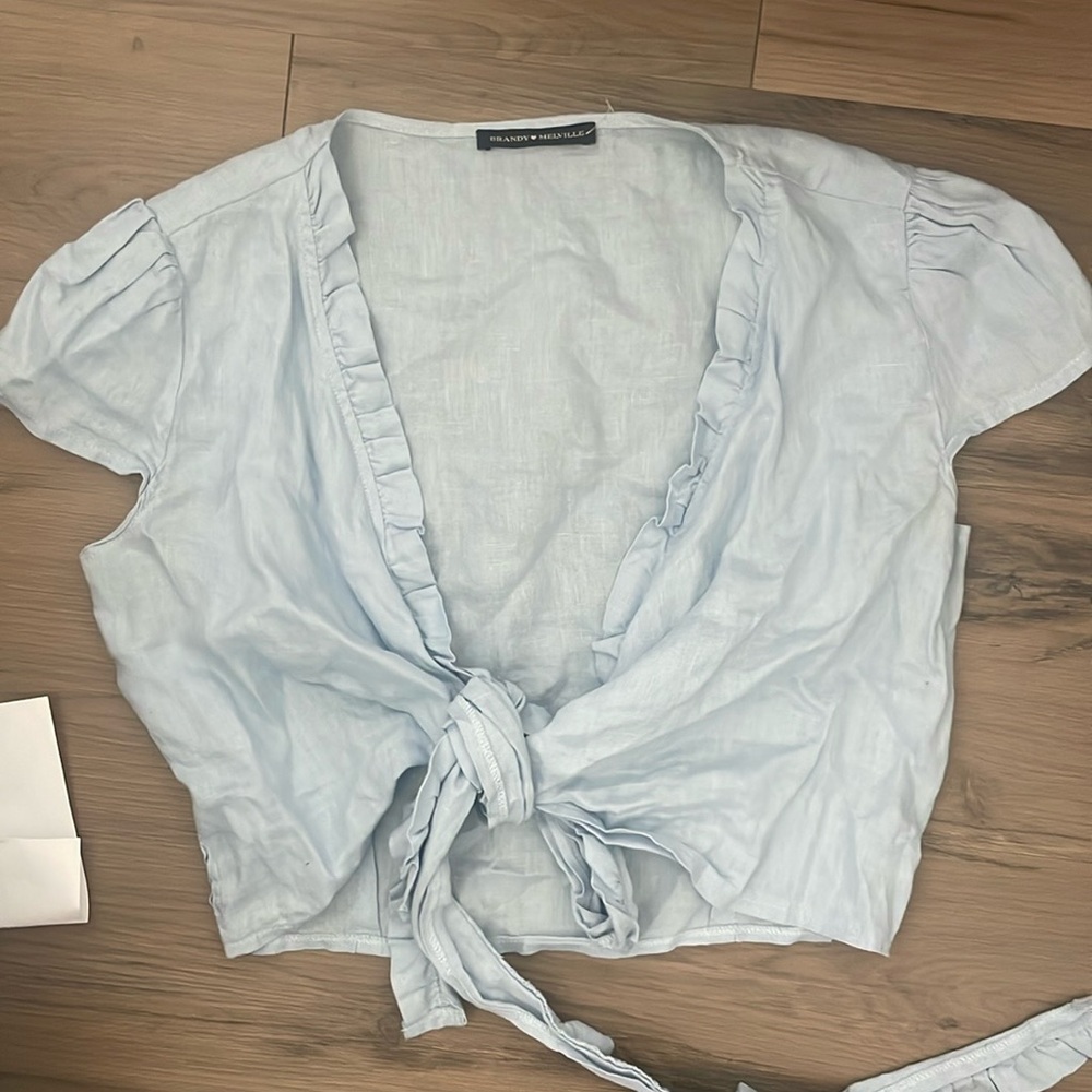 Never worn brandy wrap top
